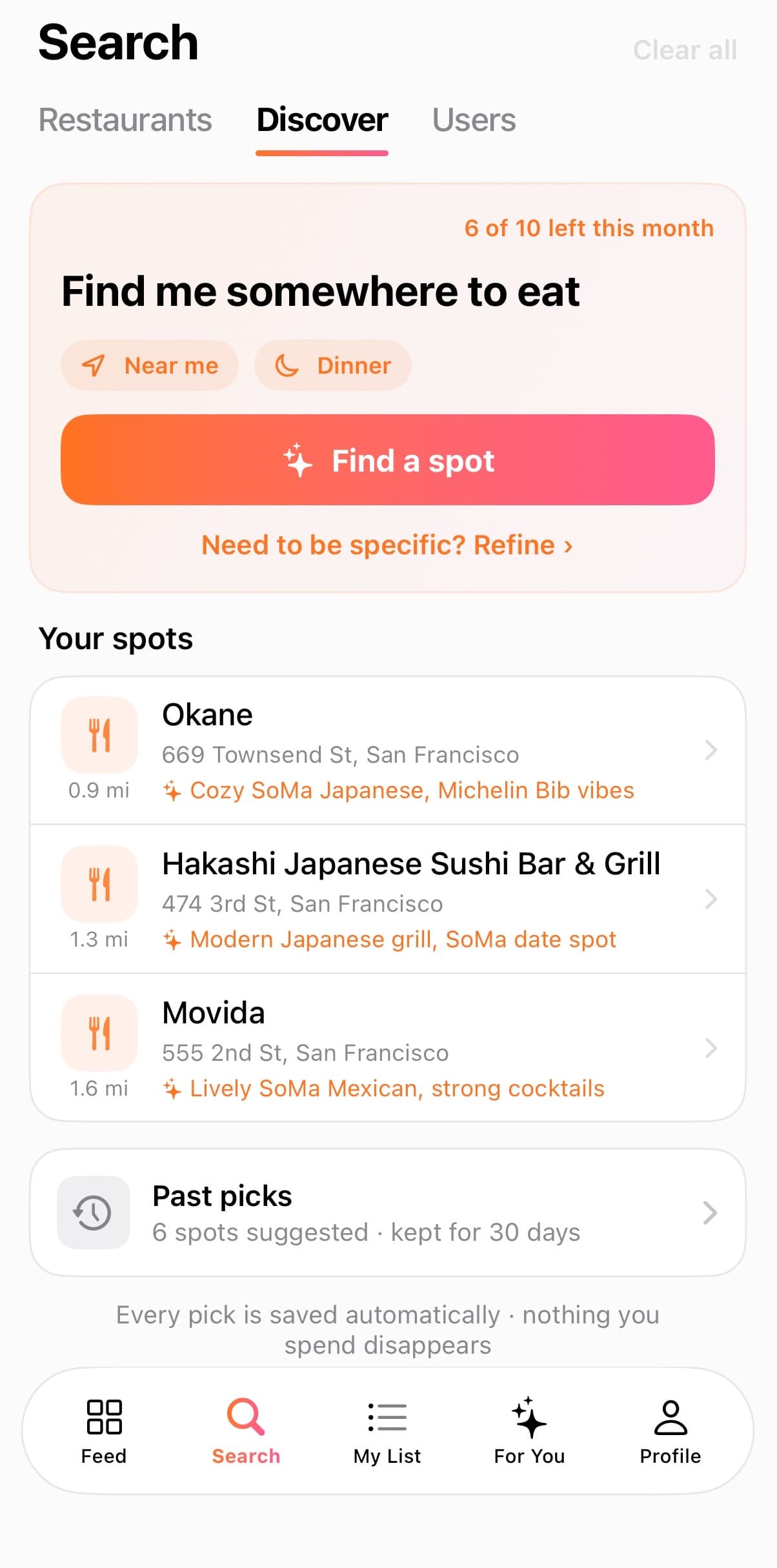Find me somewhere to eat