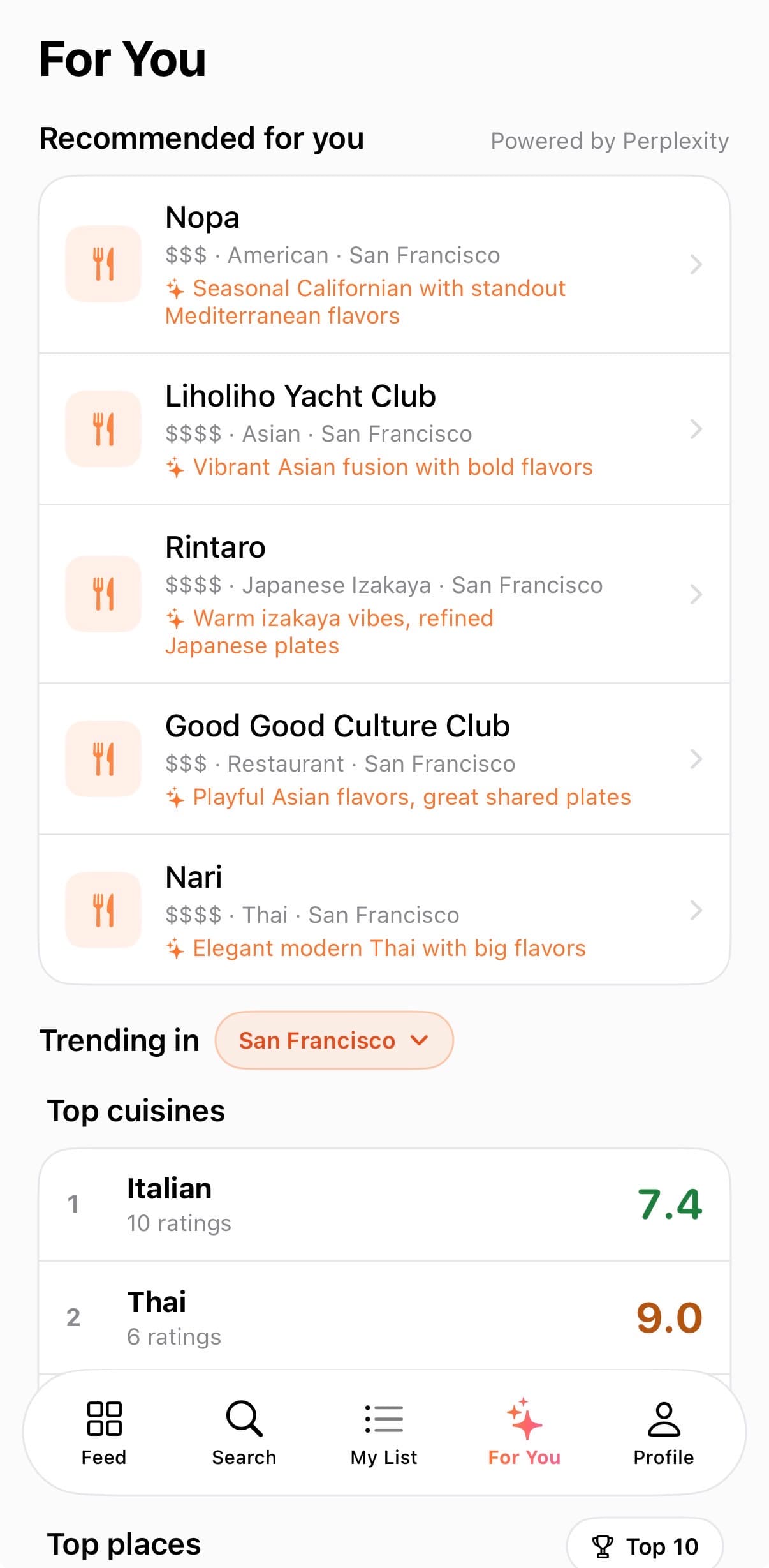 Weekly picks in the For You tab